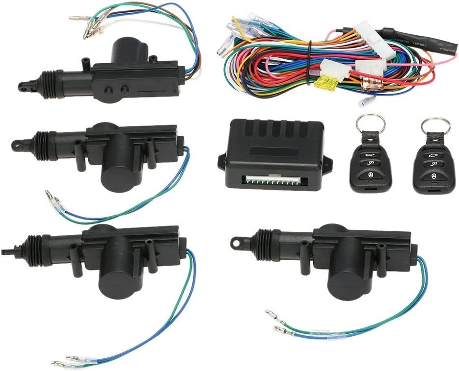 Complete Keyless Entry Car Kit with Remote Trunk Release & 4 Door Lock Actuators