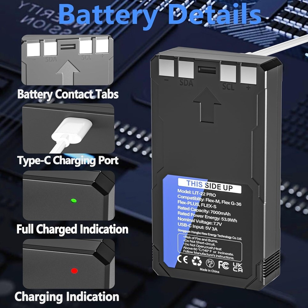 2-Pack Rechargeable LIT-22 Battery Compatible with Trail Camera Flex-M Flex G-36