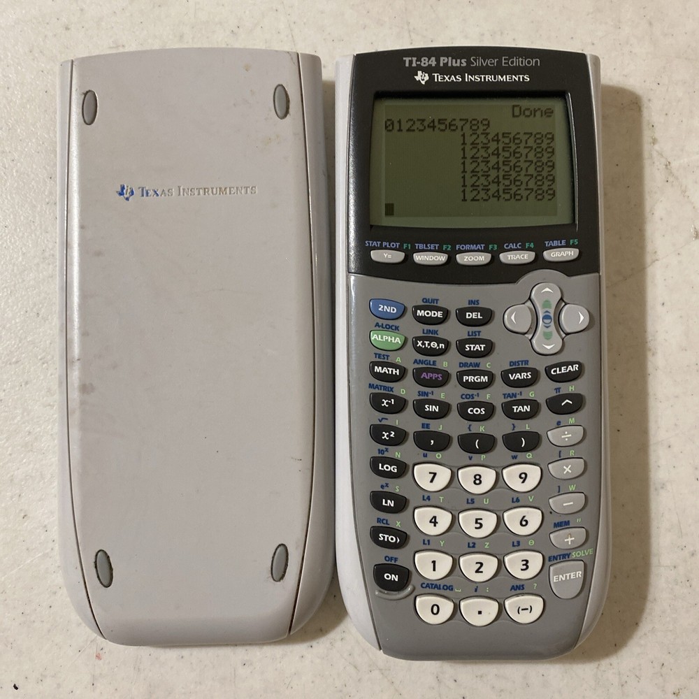 Texas Instruments Ti-84 Plus Silver Edition Graphing Calculator Gray Tested Work