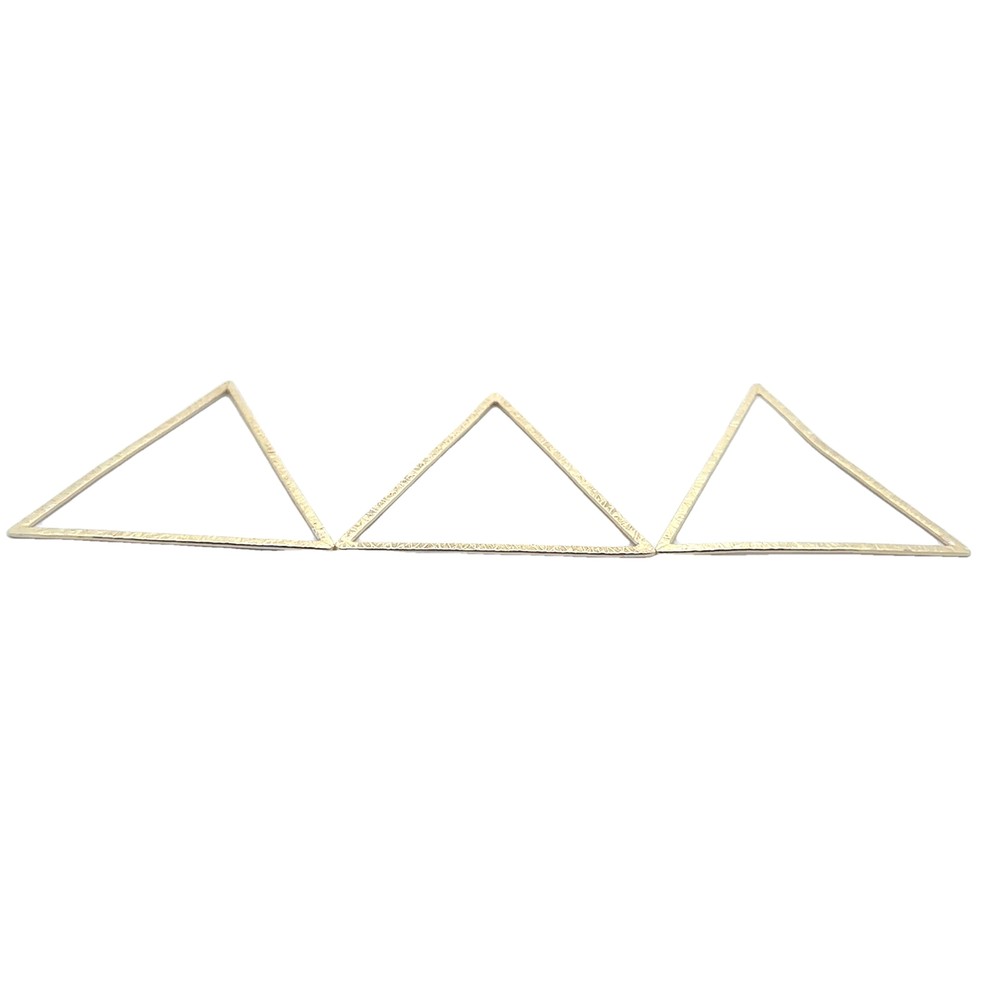 Gold Finish Silver Plated & Solid Copper Triangle Brushed Finish Blanks E-coated