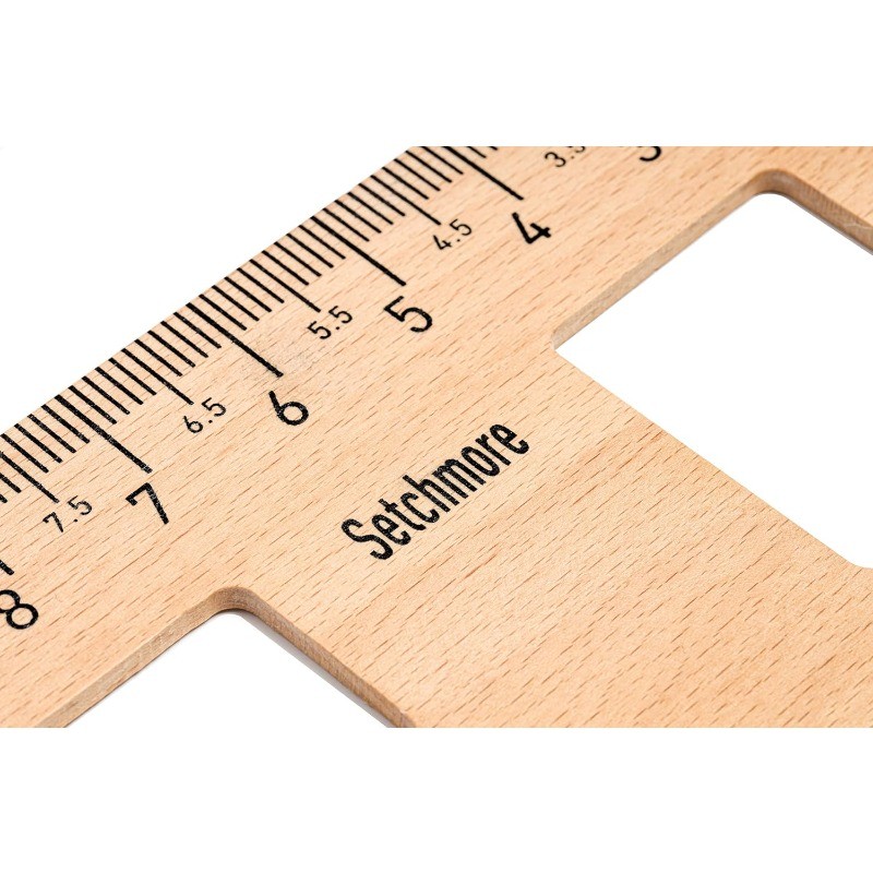 7 Piece Beech Wood Sewing Ruler Set, Wooden Pattern Making Drafting Tools