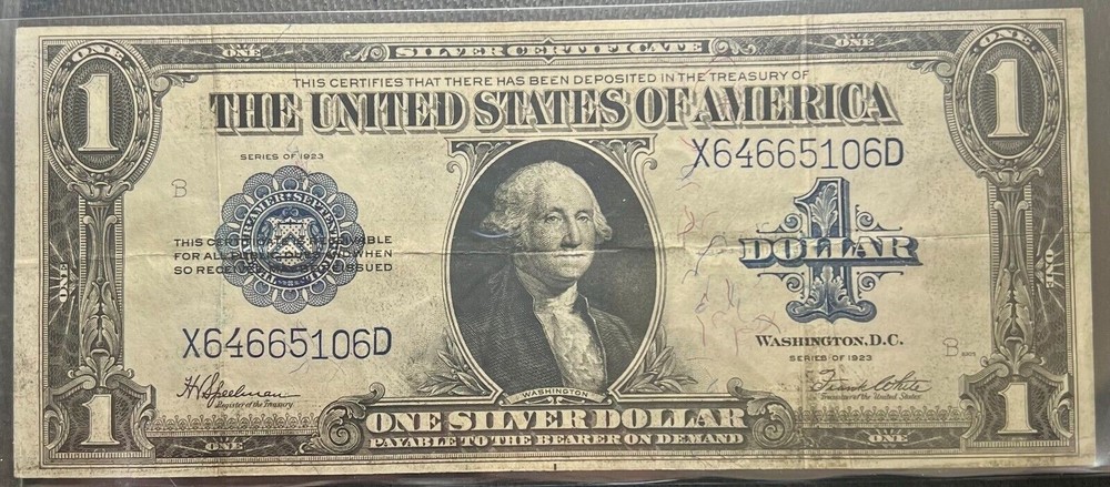 1923 $1 Silver Certificate Large Size Note Nice Grade