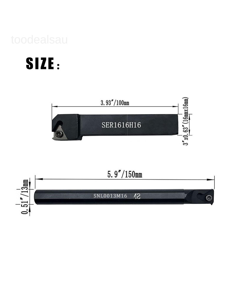 1/2" SNL0013M16 Internal Threading 2pcs holders+10pcs 16ER inserts