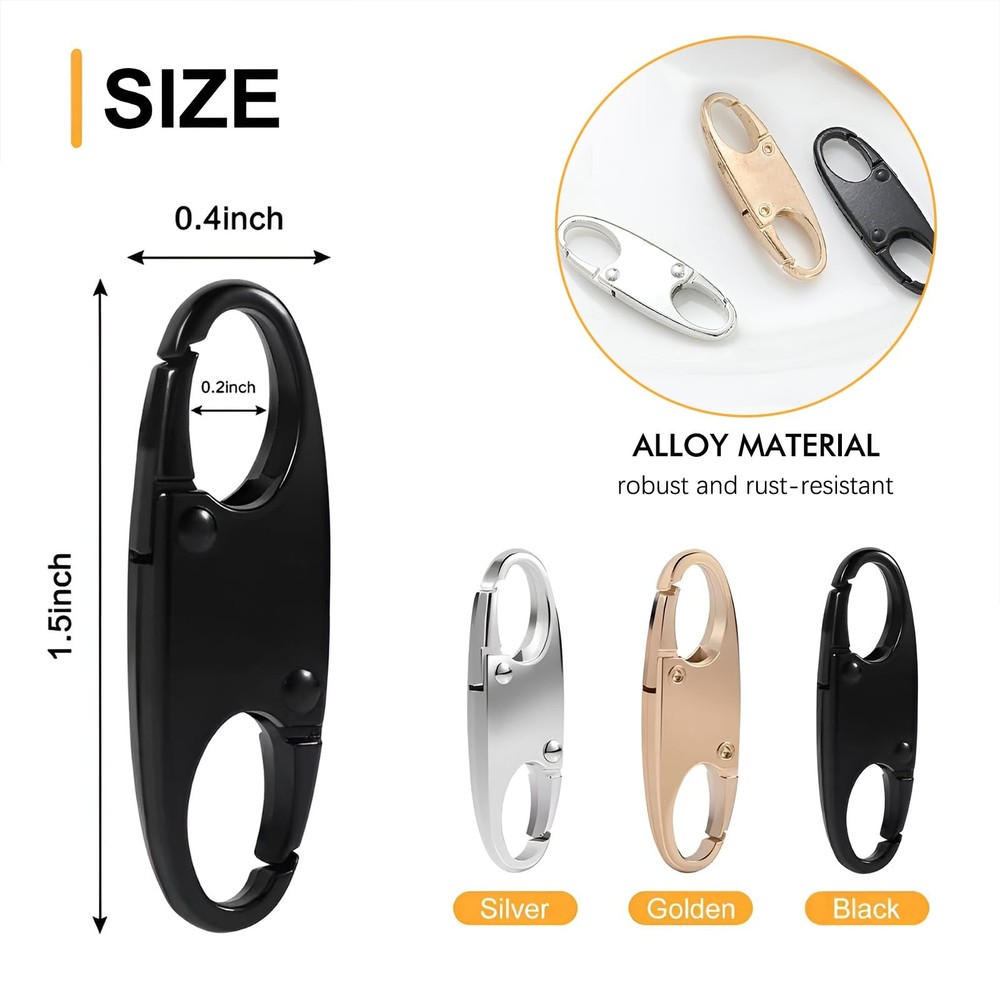 15Pcs Double Small Carabiner Clips Mini Zipper Pull,Versatile S Carabiner Key...