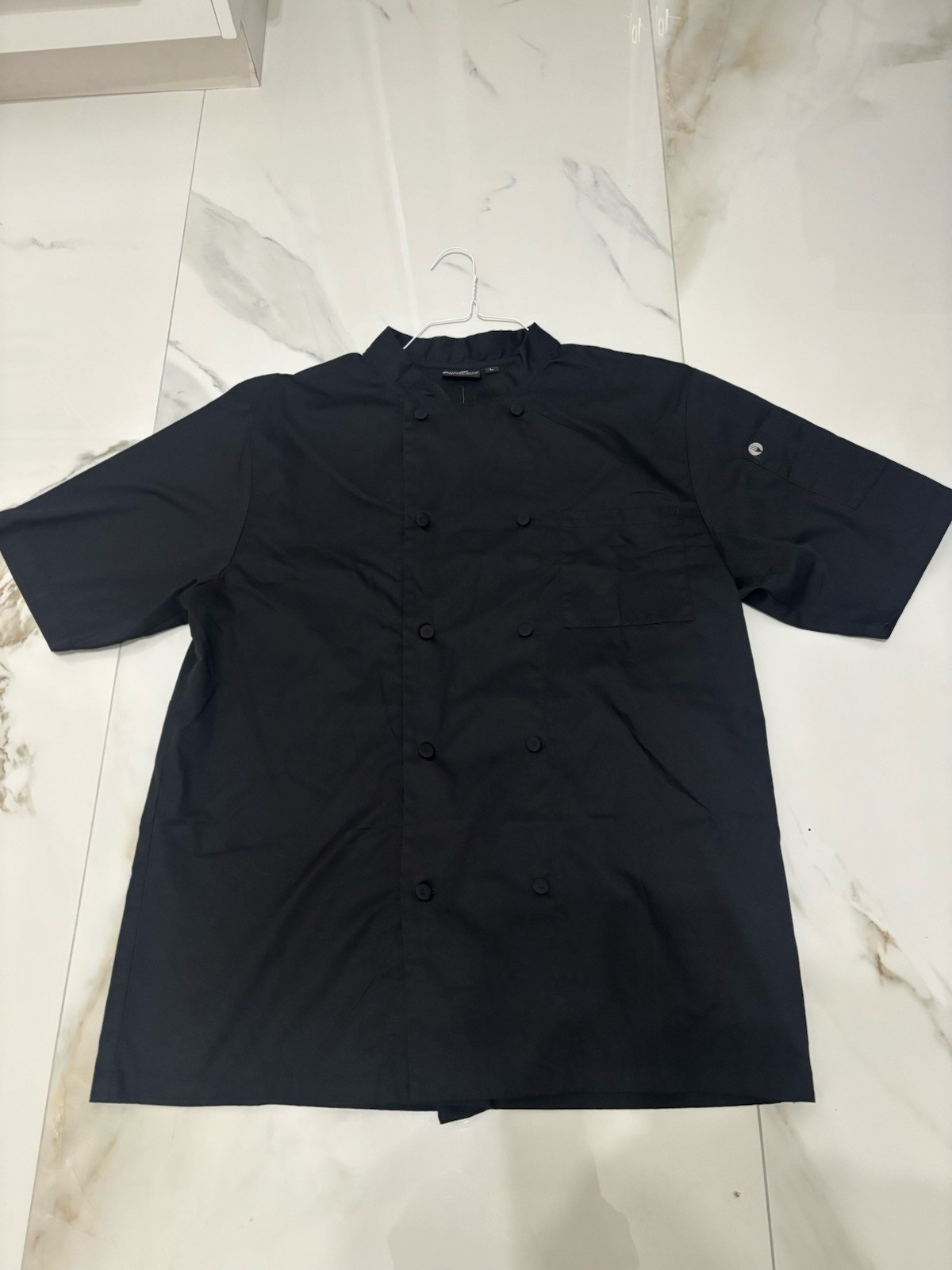 Chef Works Black Vented Short Sleeve Chef Jacket Shirt Unisex L