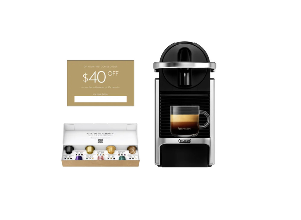 Nespresso Pixie Espresso Compact Machine & Fast Brew with $40 Promo Brand New