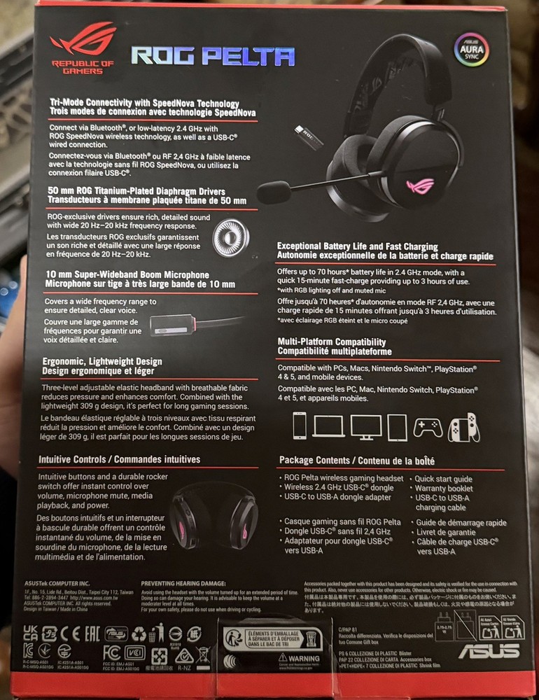 ASUS ROG Pelta Wireless Gaming Headset New