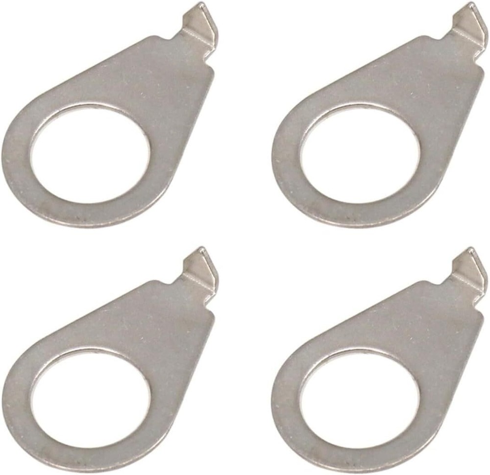 4 Pack 3/8" Guitar Knobs Pointer Indicator Plates Silver