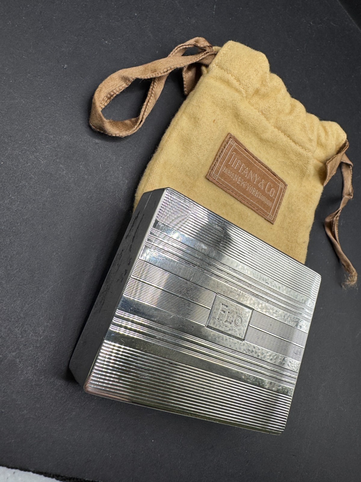 Vintage Tiffany & Co. Sterling Silver 925 Cigarette Case W/ Monogram 2.92"x2.23"