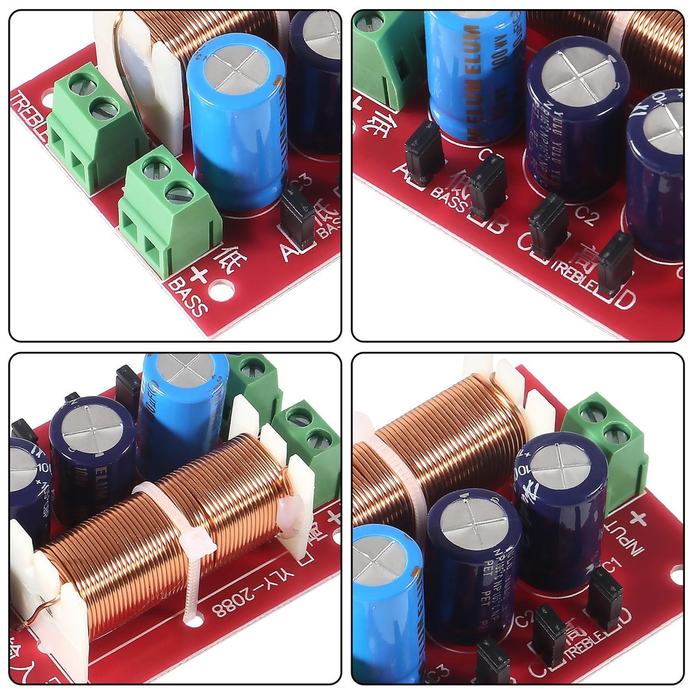 4pcs 400W Adjustable Multi Speaker Treble/Bass 2 Unit Audio Frequency Divider...