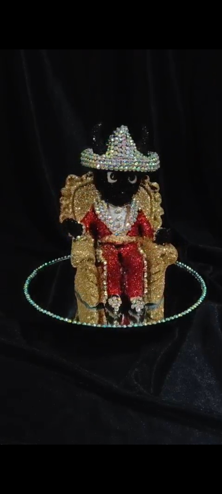 Angelito Negro Handcraft Swarovski Polished Statue Special Edition