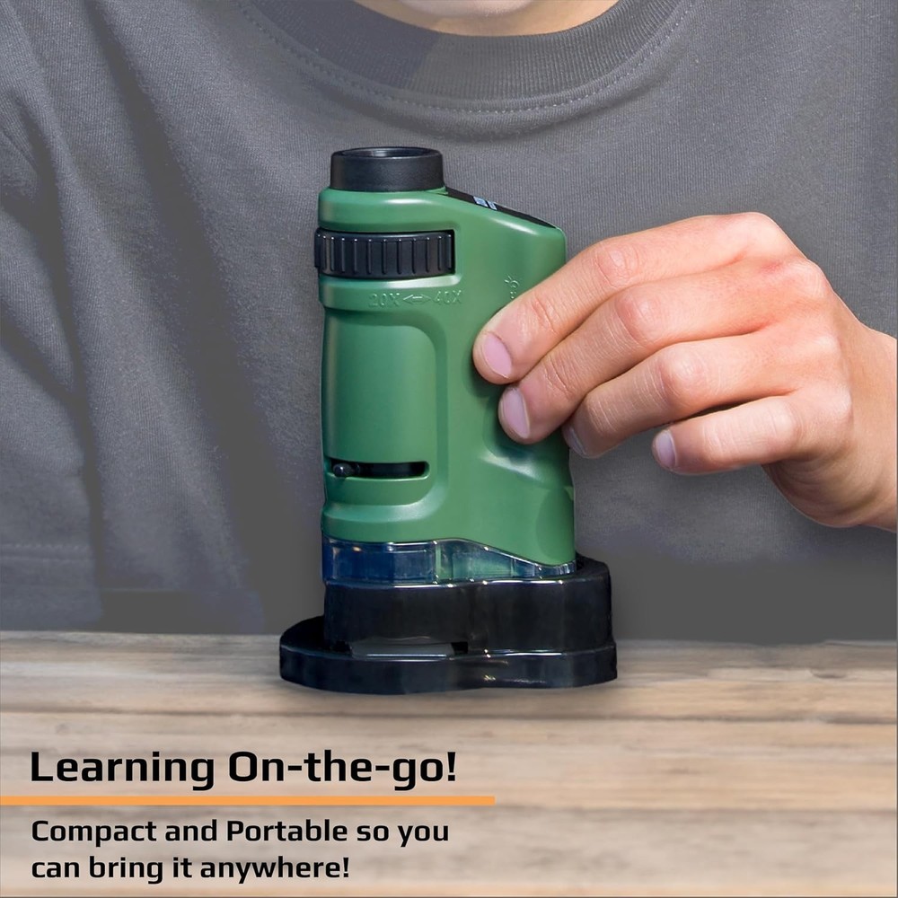 MicroBrite 20x-40x Zoom LED Pocket Microscope – Compact & Lighted MM-24