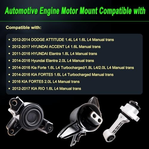Engine Motor Mount Compatible with Manual Trans 2012-2017 Accent Manual Trans