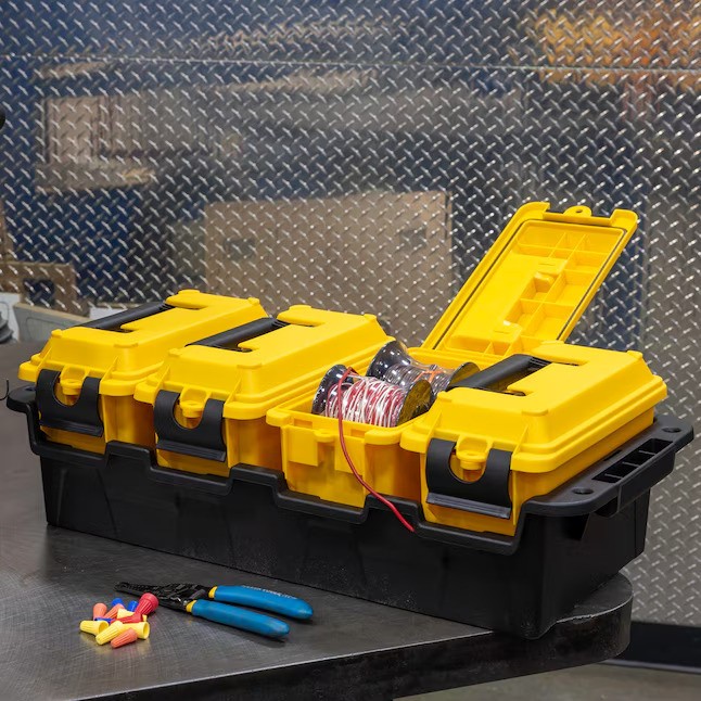 Heavy Duty Stackable Tool Box AMMO Organizer Case, 4 Compartment Water Resistant