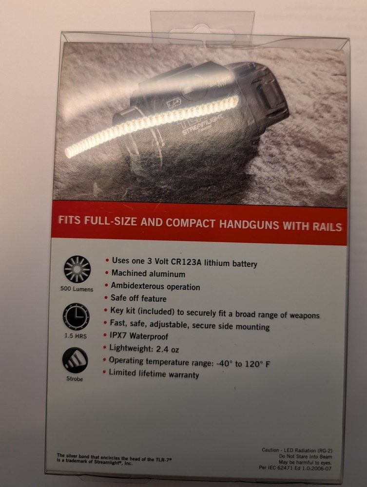 Streamlight TLR-7 LED tactical flashlight with 500 lumens