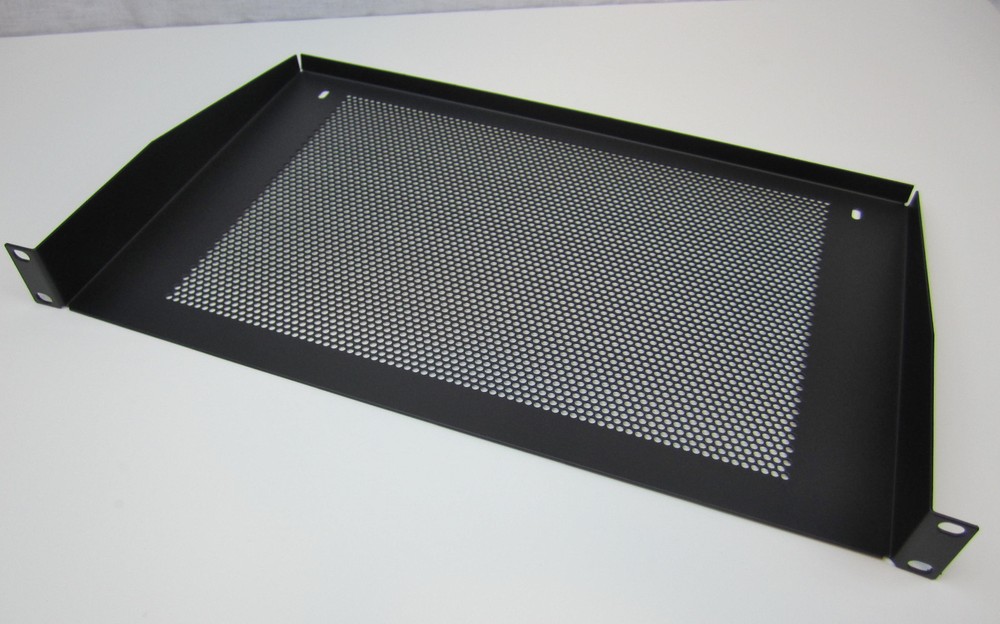 1U (1 Space) Vented Rack Mount Shelf for Audio Racks / Computer Networking Racks