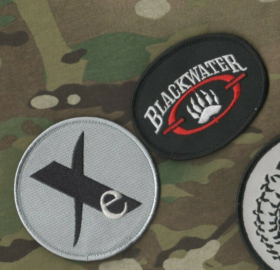 PRIVATE CONTRACTOR PMC BLK WATER SECURITY velkrö 3-PC: US FLAG + AVIATION + CAP
