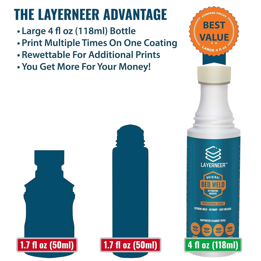 3D Printer Bed Weld Adhesive - Reduces Warping