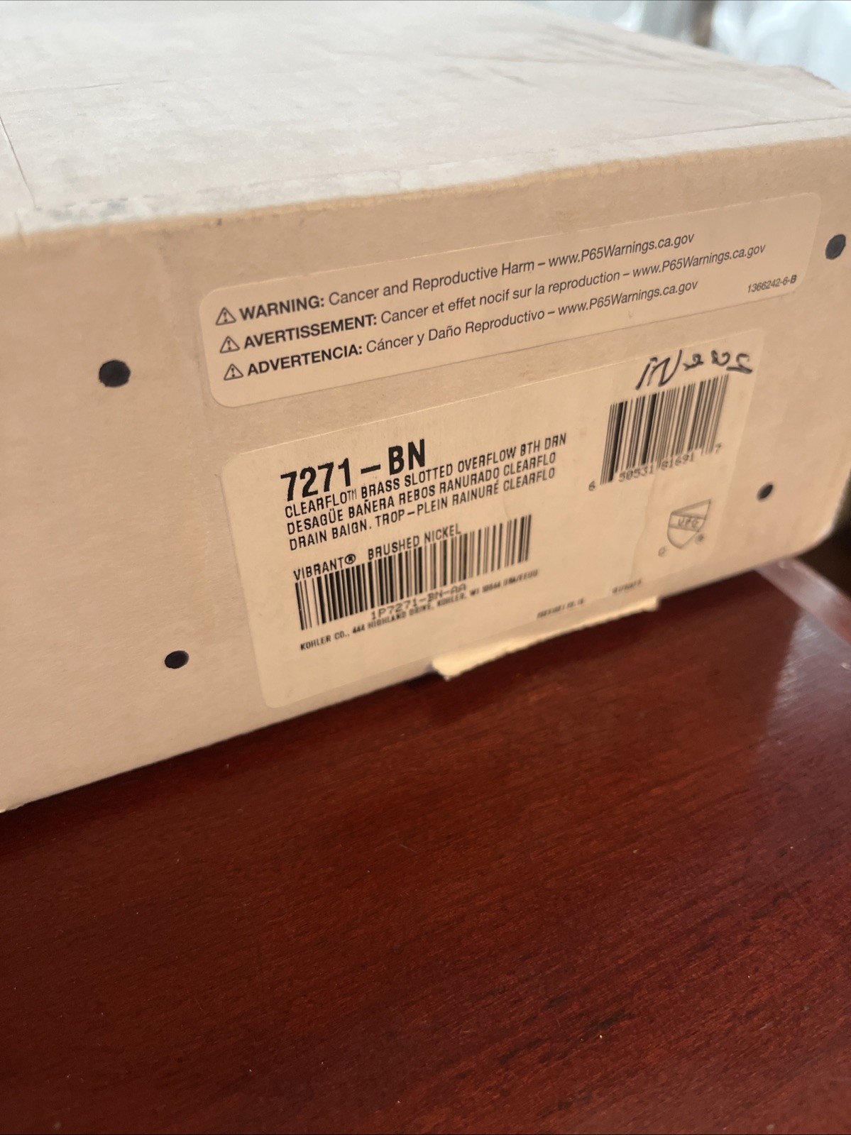 Kohler Clearflo 7271-BN Tub Drain Kit Slotted Brass Overflow Brushed Nickel READ