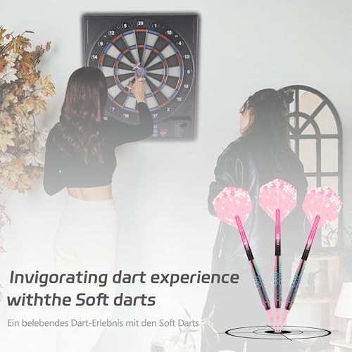 Soft Tip Darts Set - Professional Darts Plastic Tip Sets with Brass Barrel +