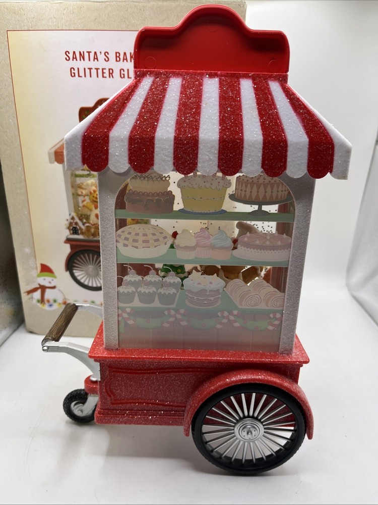 Cracker Barrel Santa’s Bakery Glitter Globe New In Box