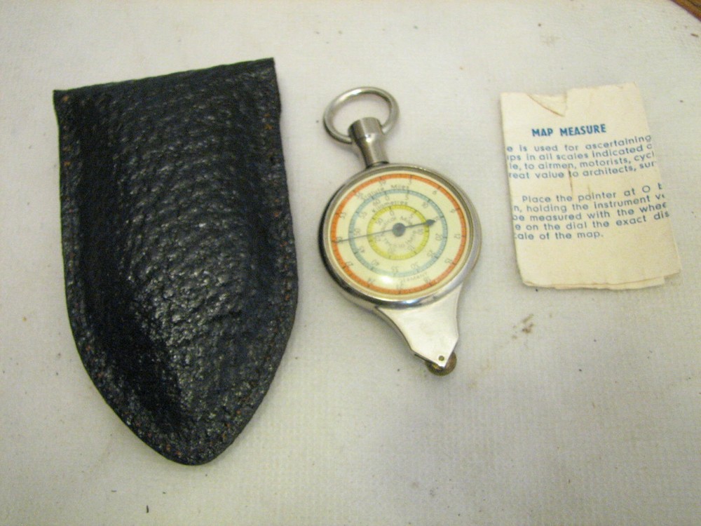 Vintage Map Opisometer Map Distance Compass Tool West Germany w/ Case Curvimeter