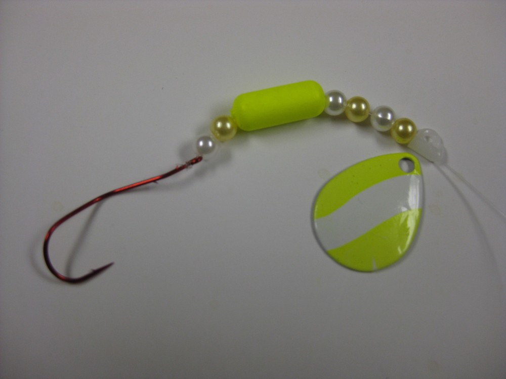 Walleye Red Slow Death Hook Float Floating Spinner Rigs (Yellow White)