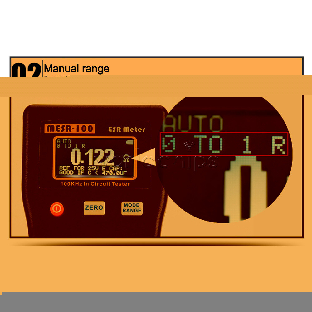 MESR-100 ESR Capacitance Ohm Meter Capacitance Internal Resistance Circuit Meter