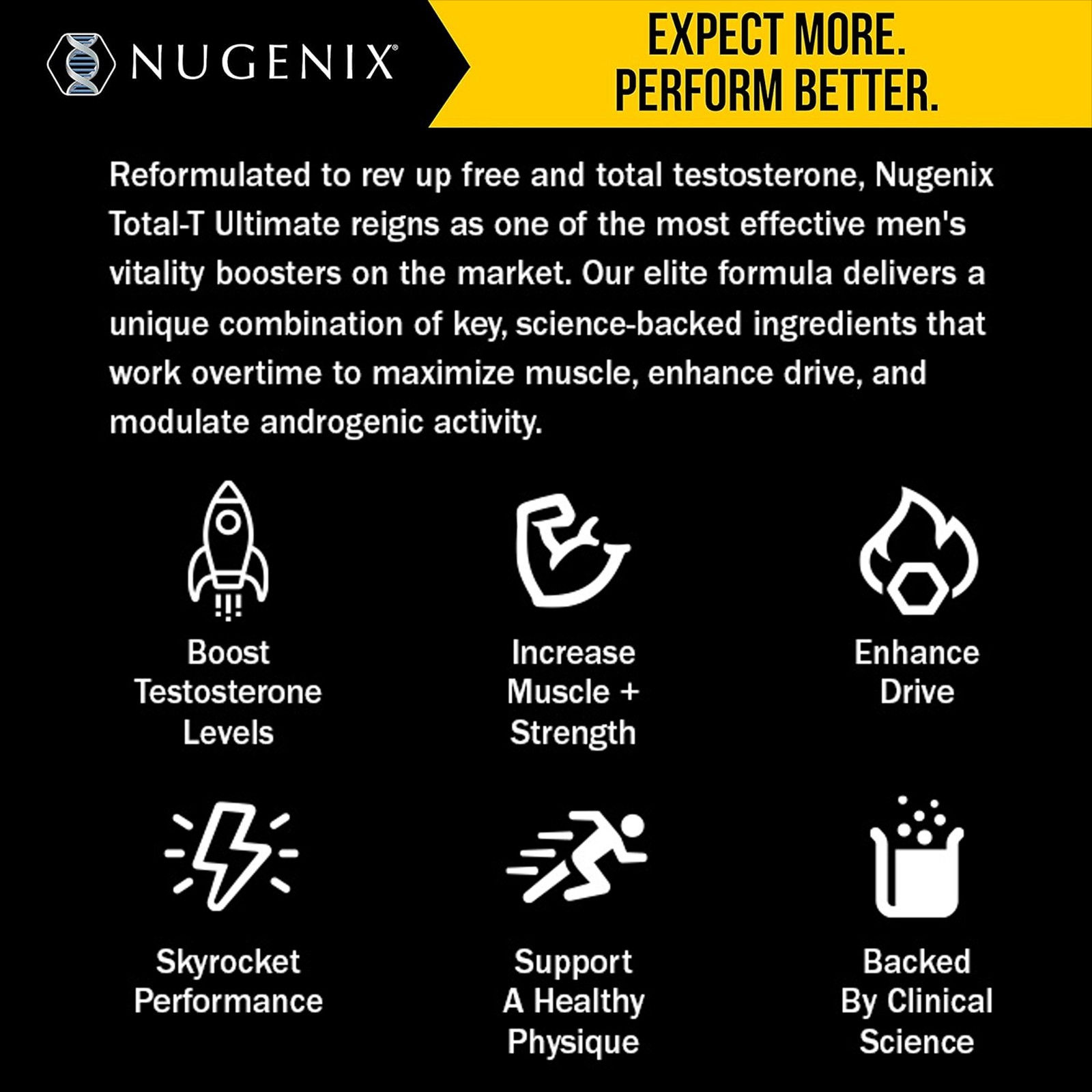 Nugenix Total-T Ultimate -Free and Total Testosterone Booster Supplement for Men