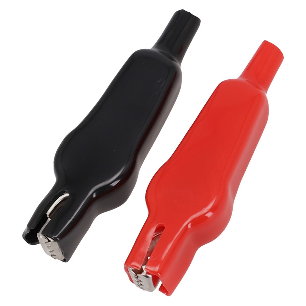 2*Clips 20A Sheathed,Electrical Test Leads Crocodile Clips,Double-Head