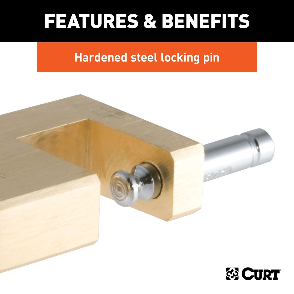 Curt-Coupler Lock (1/4" Pin, 3/4" Latch Span, Padlock, Solid Brass)