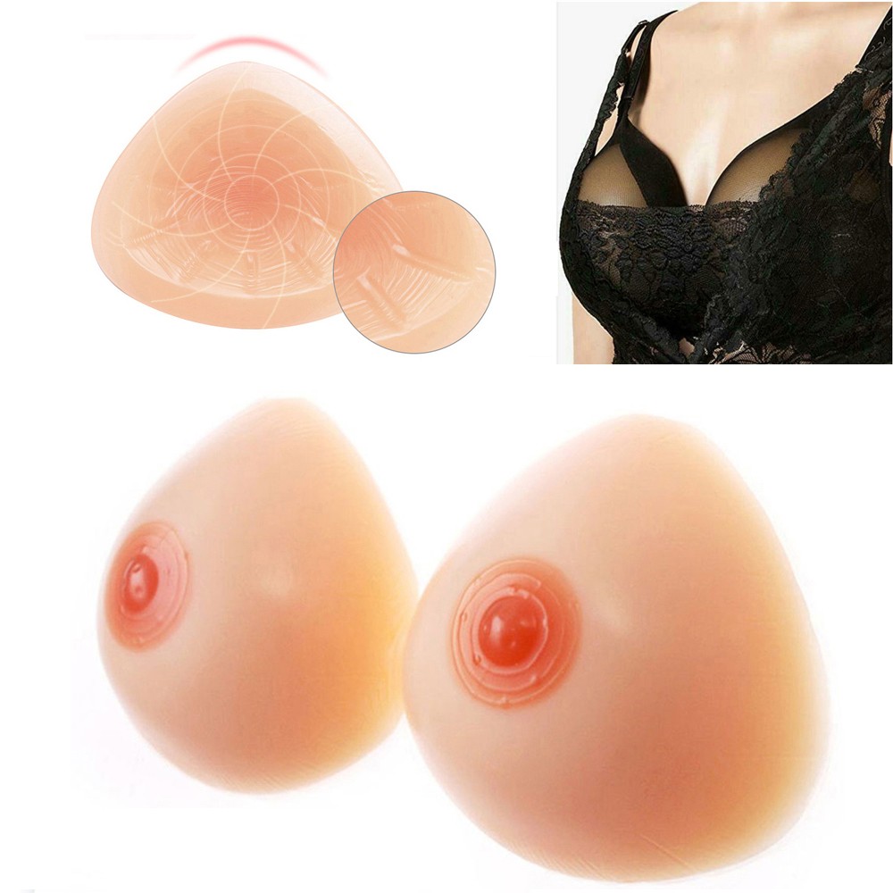 1 Pair Concave Design Triangle Silicone Breast Forms Mastectomy Transgender