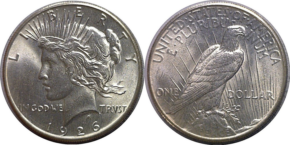 1926 $1 Silver Peace Dollar Uncirculated