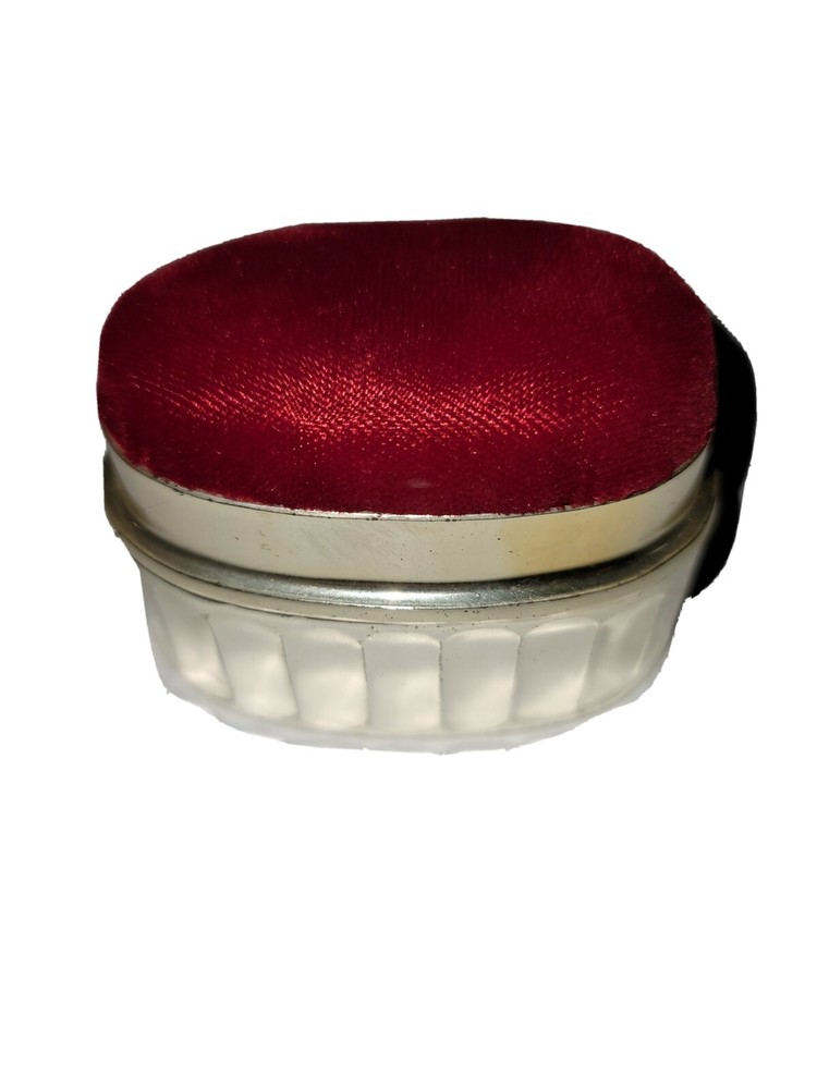 Sheffield silver co trinket box with red velvet pillow top