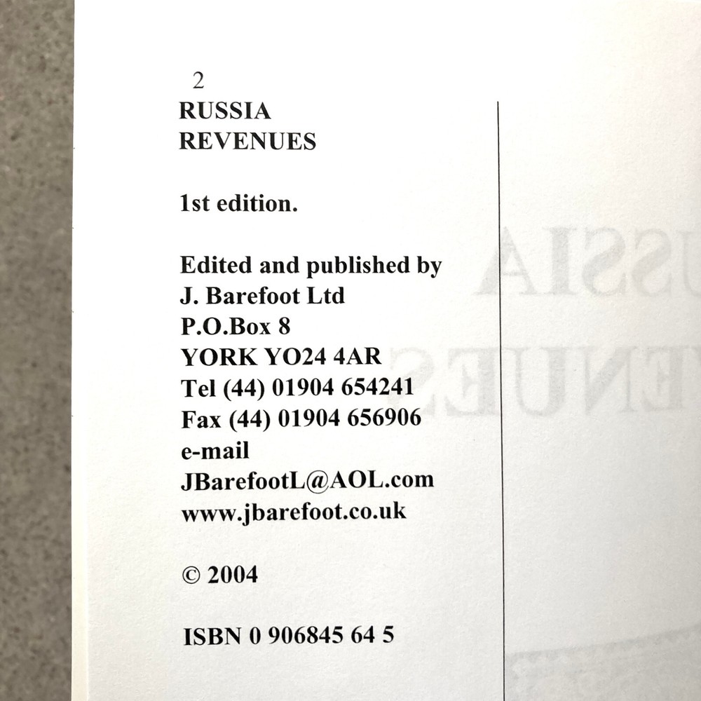 Russian Revenues by J. Barefoot Ltd. 2004