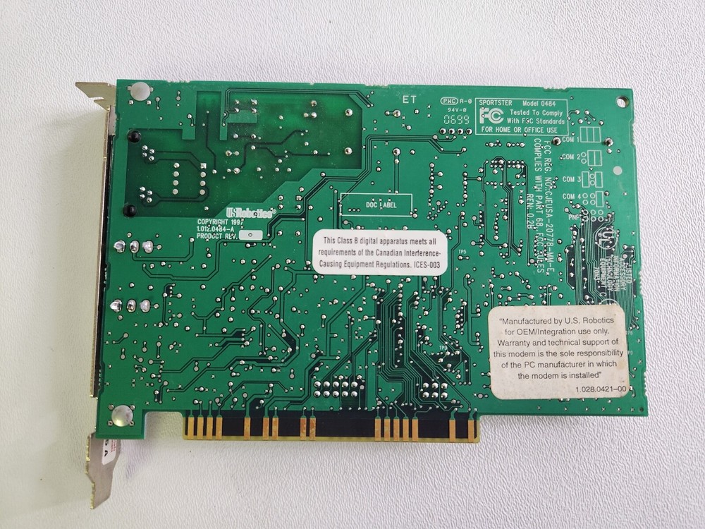 US Robotics 550 6345 Modem Card 1.012.0461-A