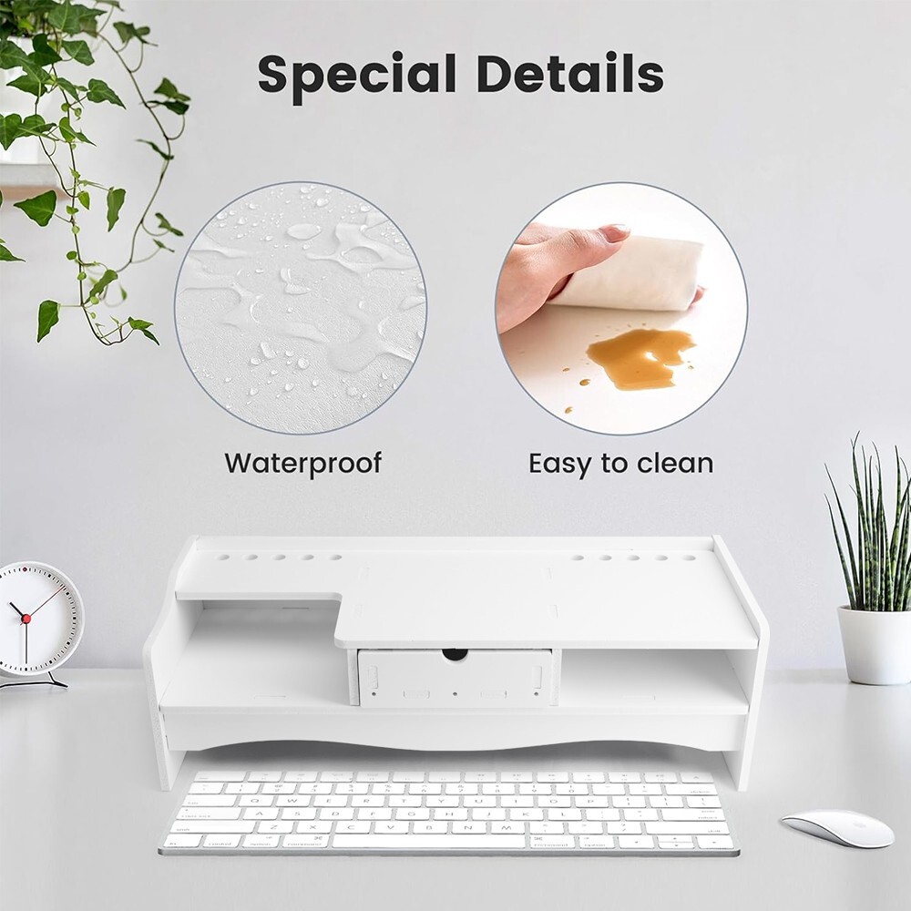 Monitor Riser Shelf- Space-Saving Desktop Stand for Computer&Laptop Organization