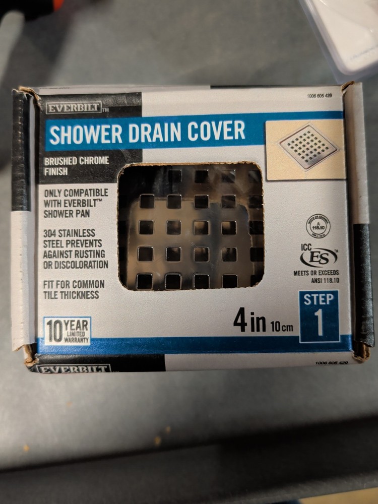 Everbilt Shower System 4 in. Brushed Chrome Drain Grate