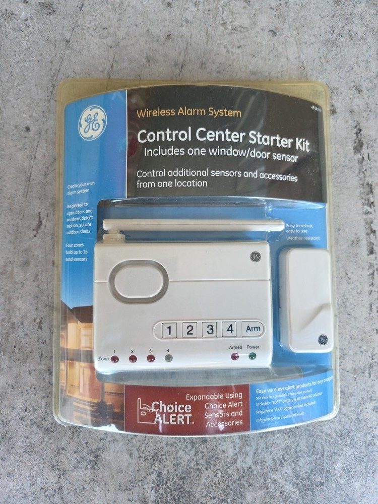 GE Wireless Alarm System Kit 45142 Control Center & Window/Door Sensor