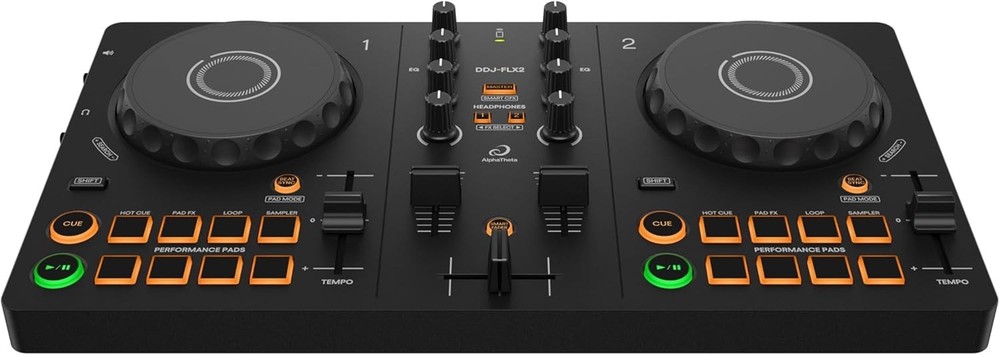 AlphaTheta DDJ-FLX2 Compact Beginner 2-Channel Serato rekordbox DJ Controller