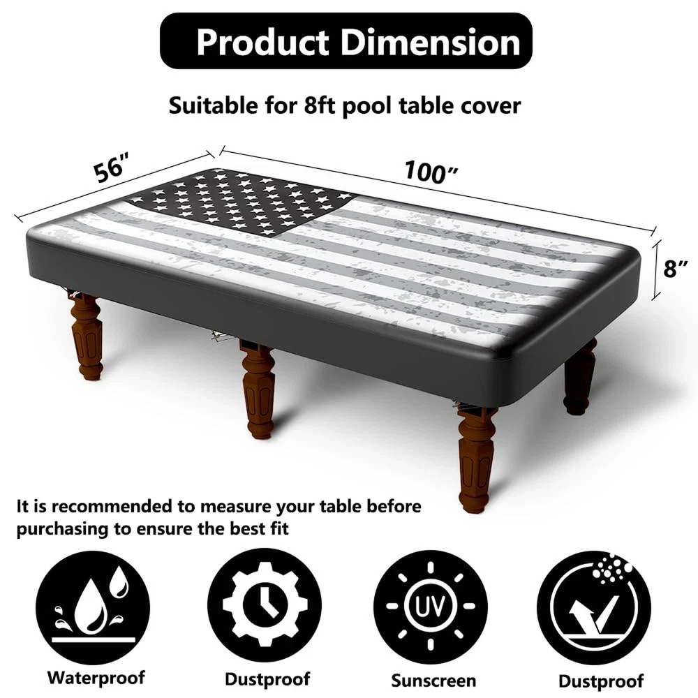 Pool Table Cover 8ft,Billiard Table Covers Waterproof Custom Tablecloth Dust ...