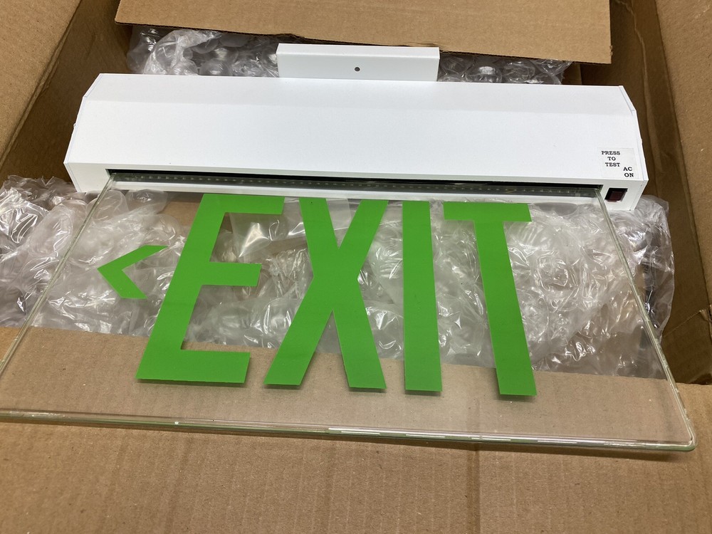 Cooper Lighting Clear Exit Sign White Mount New With Light Defects