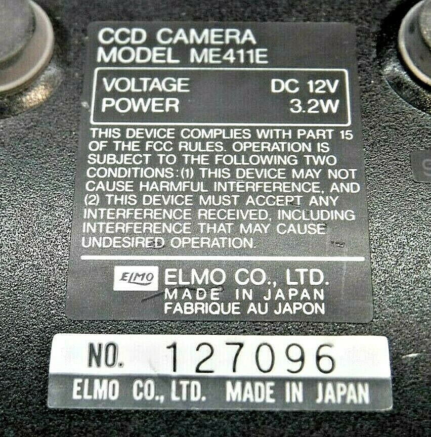 ELMO ME411E Industrial CCD Camera System Interface Unit (12 VDC, 3.2W)