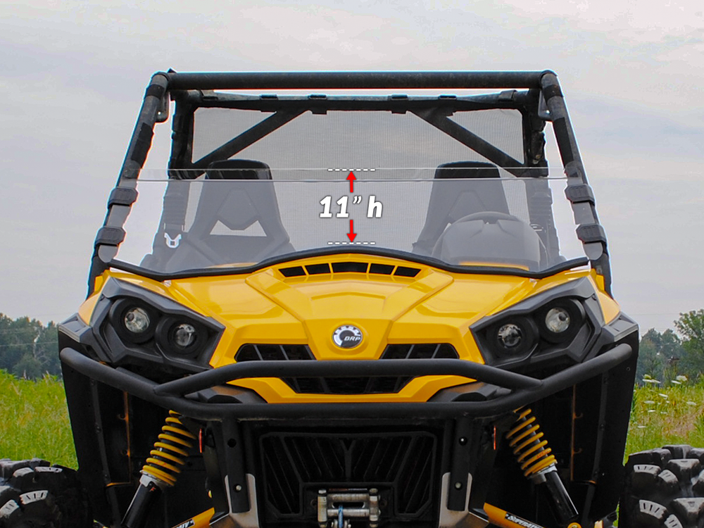 SuperATV Scratch Resistant Half Windshield for Can-Am Commander 1000 / MAX 2021+