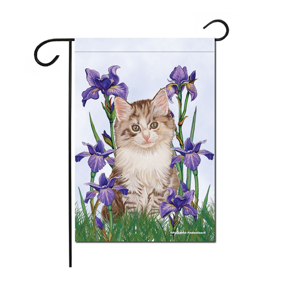 Cat Tabby Garden Flag Double Sided 12" x 17"
