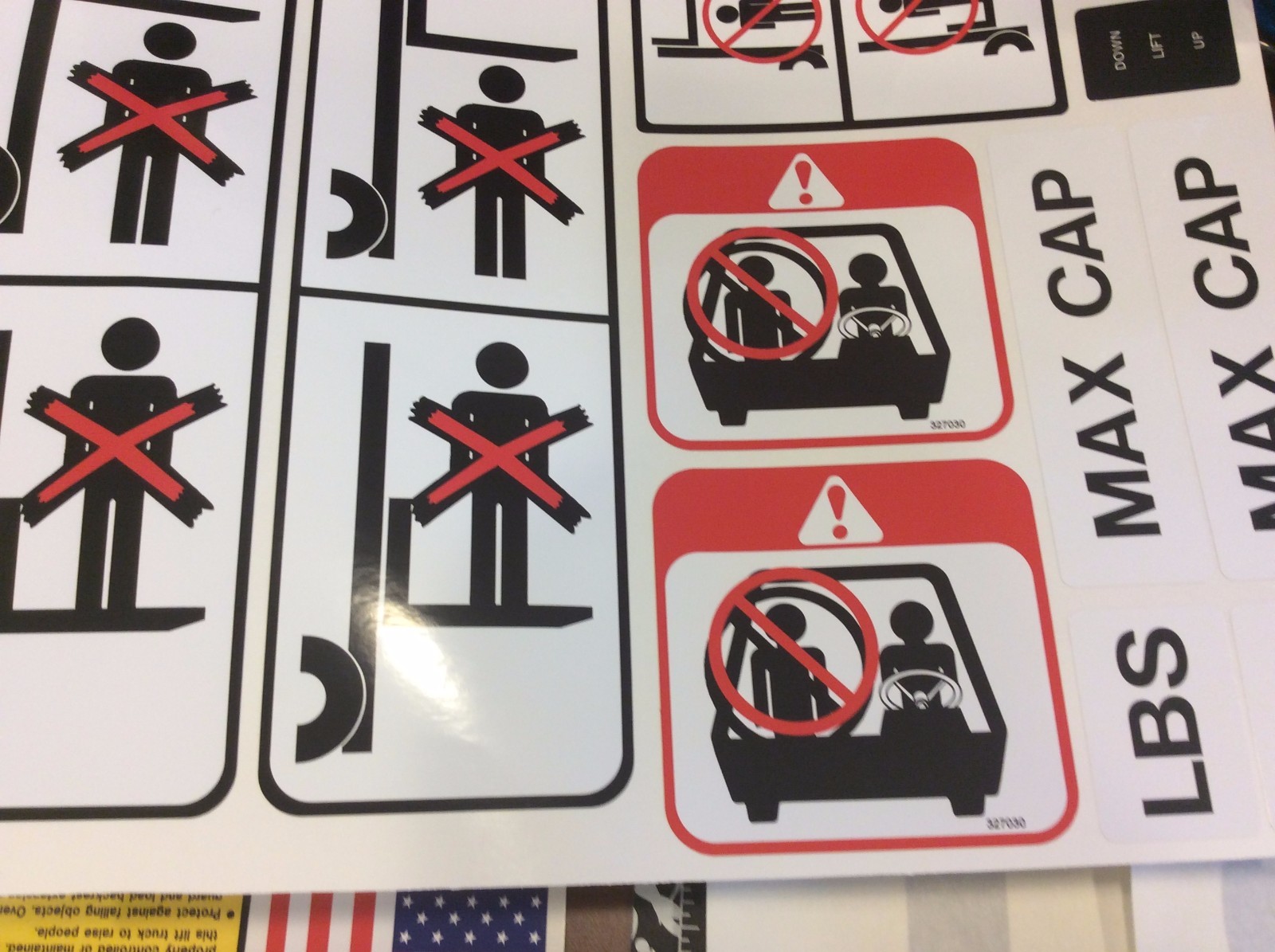 Toyota Forklift Decal Kit detailed with safety decals ( Light GRAY)