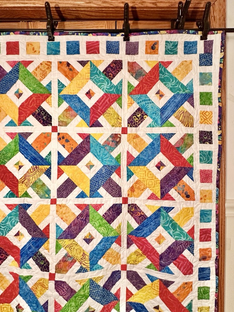 Handmade Patchwork Cotton Quilt Butterflies And Batiks
