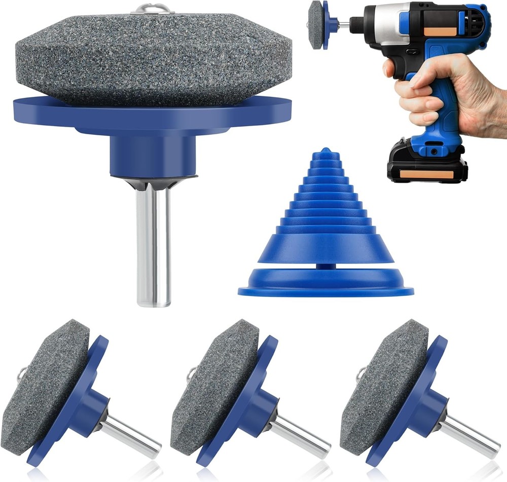 4+1PCS Lawn Mower Blade Sharpener, Universal Lawnmower Blade Sharpener Mower Sha