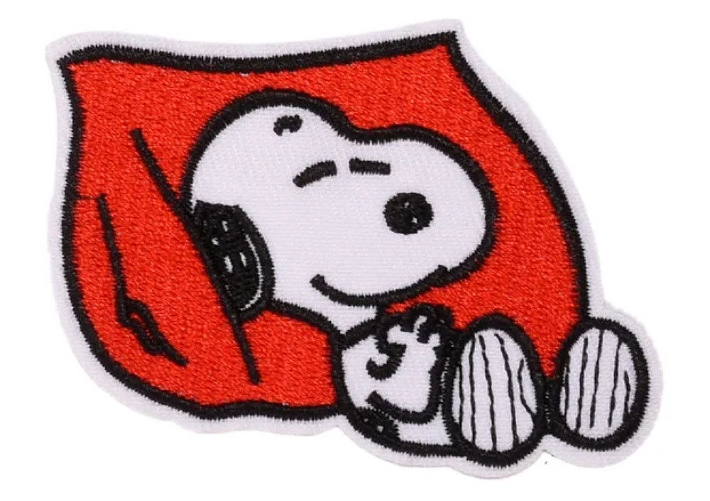 SNOOPY - Taking A Nap with Red Pillow - PEANUTS - Embroidered Iron-On Patch