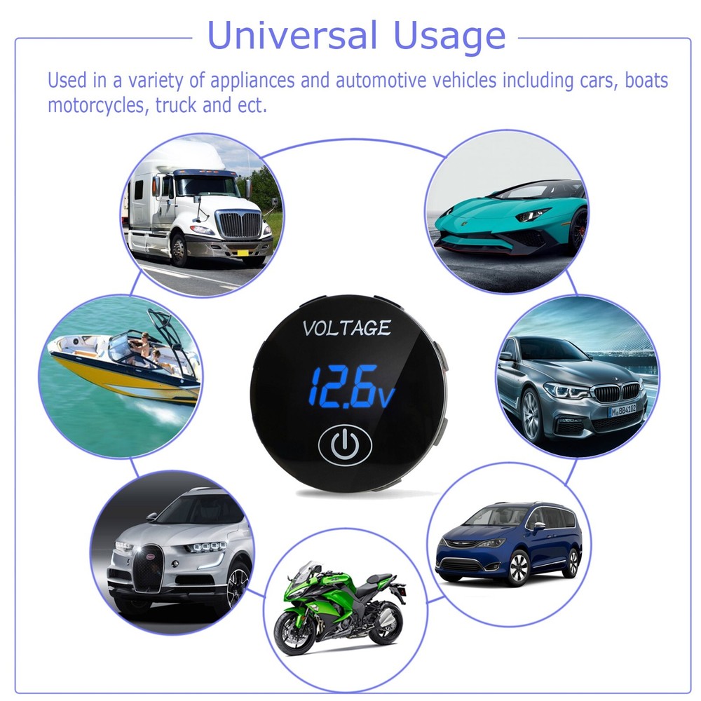 DC 12V-24V LED Panel Digital Voltage Volt Meter Display Voltmeter Motorcycle Car